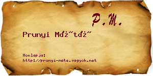 Prunyi Máté névjegykártya